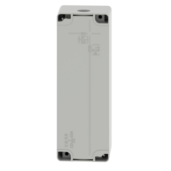 Boite métal vide grise - m25 x1 - 8 trous 22 mm - 80x220x77 mm