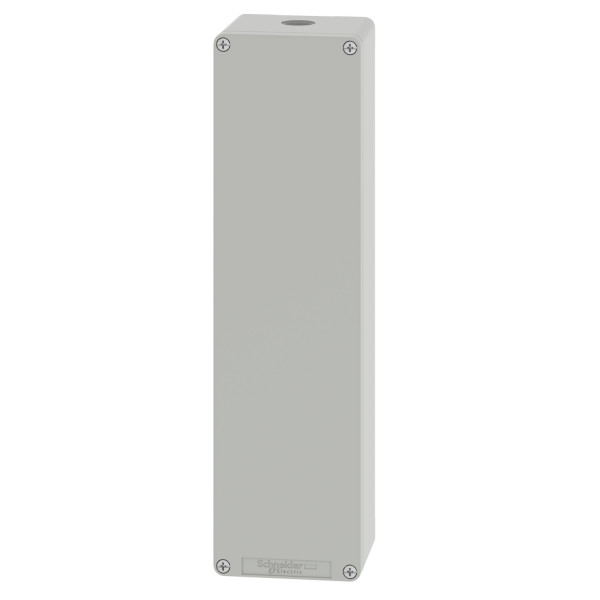Boite métal vide grise - m32 x1 - non percée - 85x310x77 mm