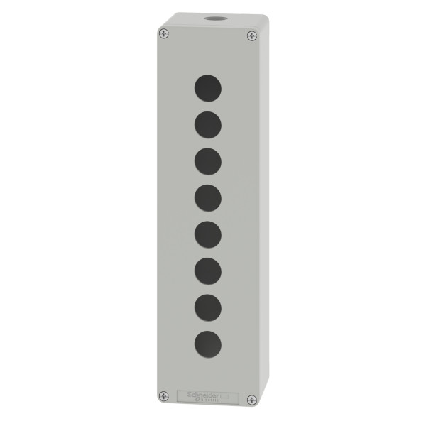 Boite métal vide grise - m32 x1 - 8 trous 22 mm - 85x310x77 mm