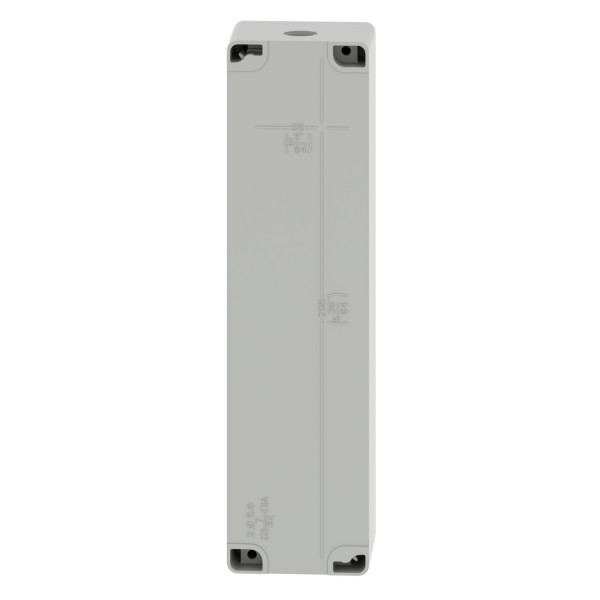 Boite métal vide grise - m32 x1 - 10 trous 22 mm - 85x310x77 mm