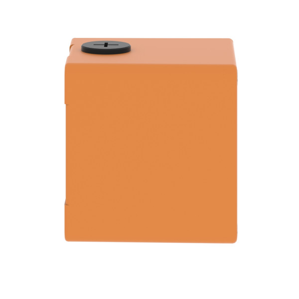 Boite métal vide orange - m20 x2 - 1 trou 30 mm - 80x80x77 mm - ul culus