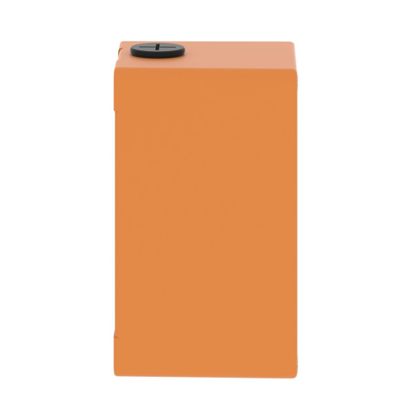 Boite métal vide orange - m20 x2 - 2 trous 22 mm - 80x130x77 mm - ul culus