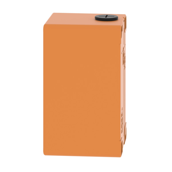 Boite métal vide orange - m20 x2 - 2 trous 30 mm - 80x130x77 mm - ul culus