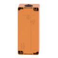 Boite métal vide orange - m25 x2 - 4 trous 22 mm - 80x175x77 mm