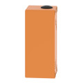 Boite métal vide orange - m25 x2 - 4 trous 22 mm - 80x175x77 mm