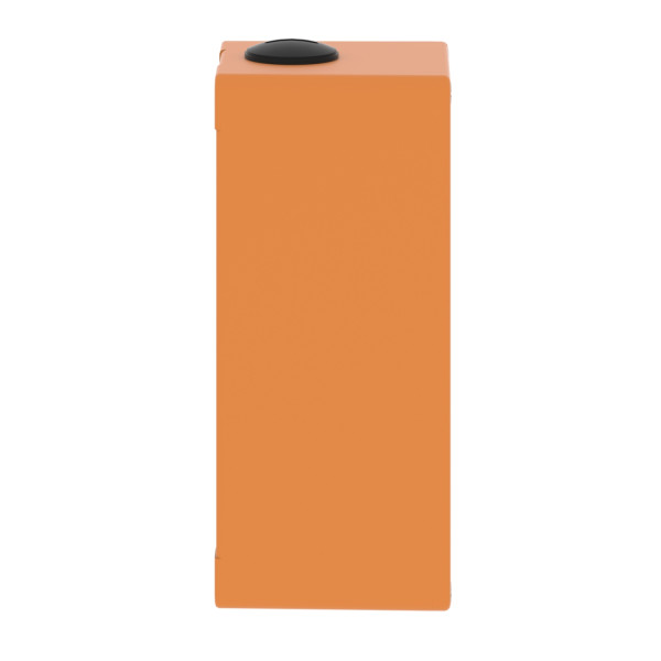 Boite métal vide orange - m25 x2 - 3 trous 30 mm - 80x175x77 mm