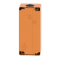 Boite métal vide orange - m25 x2 - 3 trous 30 mm - 80x175x77 mm