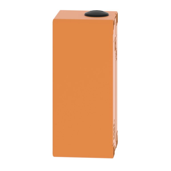 Boite métal vide orange - m25 x2 - 3 trous 30 mm - 80x175x77 mm