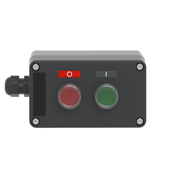 BOITE A BOUTON ATEX EN PLASTIQUE  DEUX BOUTONS  MARCHE VERT ARRET ROUGE
