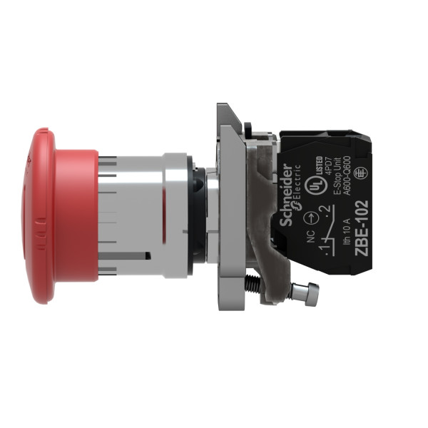 Bouton d’arrêt d’urgence Harmony XB4 - Ø40 mm - Pousser/Tourner - 1O - Schneider Electric