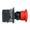 Harmony arrêt d'urgence rouge Ø22 - tête Ø 40 - pousser-tirer - 1O+1F