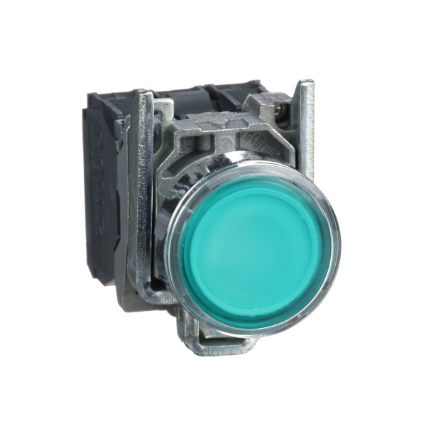 Bouton poussoir Lumineux LED Harmony XB4 – 1F+1O – Vert – Ø22 mm – 24V AC/DC