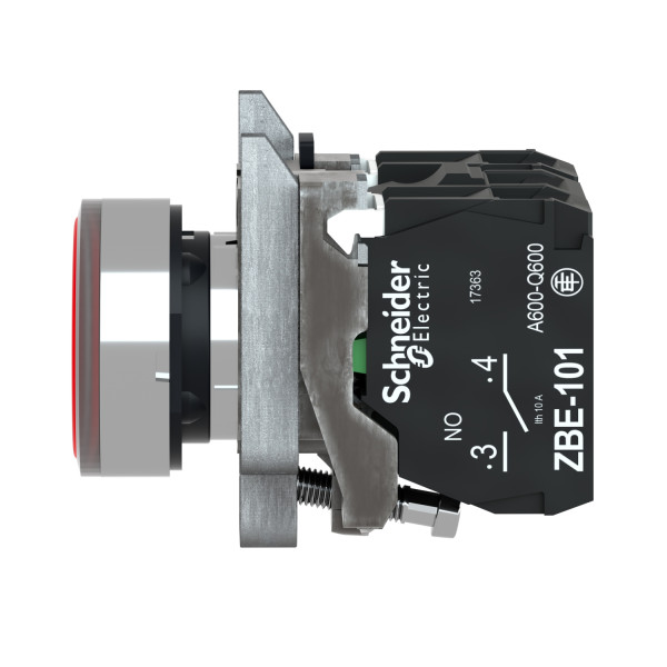 Harmony bt-pous lumineux rouge Ø22 - impulsion - <=250 V - 1O+1F