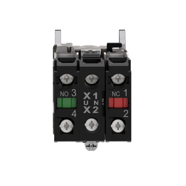 Harmony bouton poussoir lumineux rouge Ø22 - impulsion - 24V - 1O+1F
