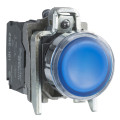 Harmony bt-pous lumineux bleu Ø22 - impulsion - 24V - 1O+1F