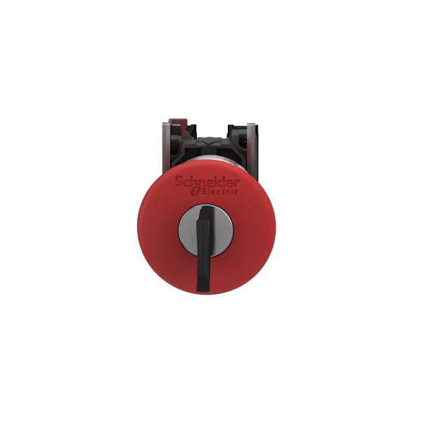 Harmony arrêt d'urgence rouge Ø22 - tête Ø 40 - déverrouillage par clé - 1O+1F