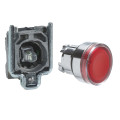 BOUTON POUSSOIR LUMINEUX IMPULSION ROUGE24V, CONTACT F ZBE101