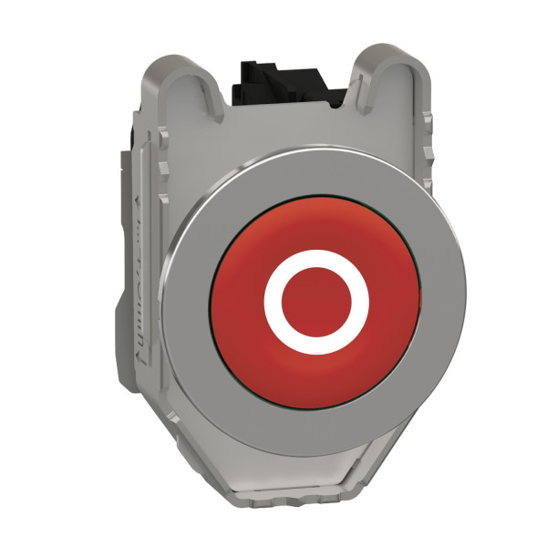 Harmony xb4 - bouton poussoir à impuls - ø22 - flush - marqué - rouge - 1o - vis