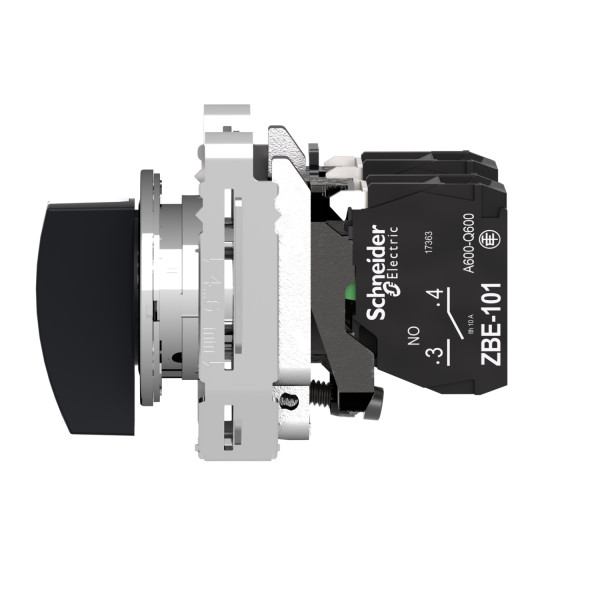 Harmony xb4 - bouton tournant à crosse - ø22 - flush - 3 pos fix - noir - 2f