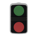 Harmony tête bouton-poussoir double touche Ø22 vert + rouge E S IP66, IP69 K