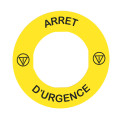 Harmony étiquette circulaire Ø60mm jaune logo EN13850 ARRET D URGENCE pr ZBZ3605