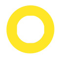 Harmony étiquette circulaire Ø60mm jaune logo EN13850 ARRET D URGENCE pr ZBZ3605