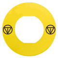 Harmony - étiquette plate - jaune - logo en13850 - vierge - Ø60 - pour zbz1605