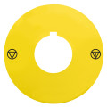 Harmony xb4 - étiquette Ø60 jaune vierge - pour arrêt d'urgence lumineux