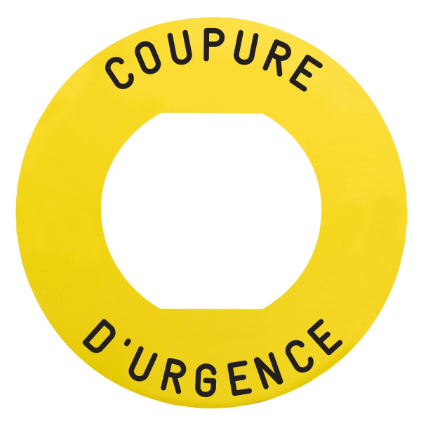 Harmony - étiquette plate - jaune - 'coupure d'urgence' - Ø60 - pour zbz1605