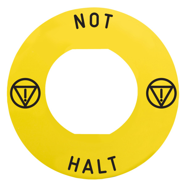 Harmony - étiquette plate - jaune - logo en13850 - 'not-halt' - Ø60 - pr zbz1605