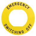 Harmony - étiqu plate - jaune - 'emergency switching off' - Ø60 - pour zbz1605