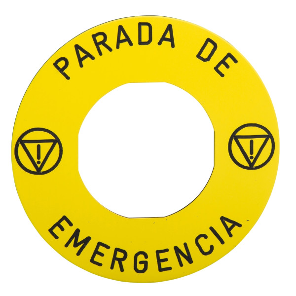 Etiquette jaune parada de emergencia dia 60mm pour zbz3605