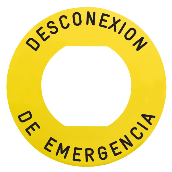 Harmony - étiquet plate - jaune - 'desconexion de emergencia' - Ø60 - pr zbz1605