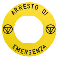 Harmony - étiquette plate - jaune - 'arresto di emergenza' - Ø60 - pour zbz1605