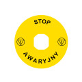 ETIQUETTE CIRCULAIRE JAUN E STOP AWARYJNY