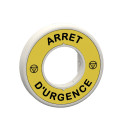 Harmony - étiquette lumineuse rouge - Ø60 - arret d'urgence - fond jaune - 24v