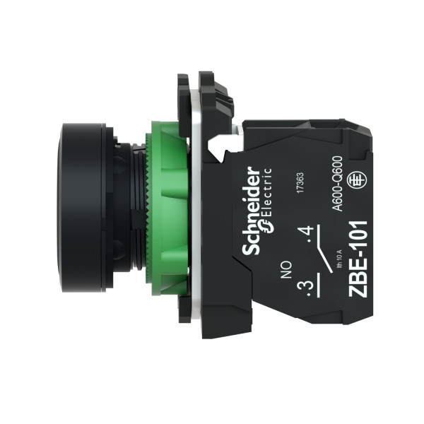 Bouton-poussoir Harmony XB5 - Ø22 mm Noir - 1F - Montage à vis - Schneider Electric