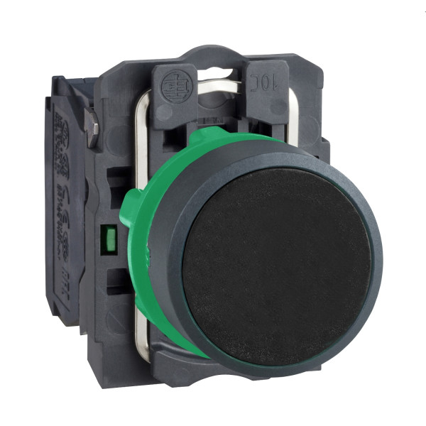 Bouton-poussoir Harmony XB5 - Ø22 mm Noir - 1F - Montage à vis - Schneider Electric