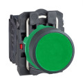 Harmony bouton-poussoir vert Ø22 - à impulsion affleurant - 1O+1F