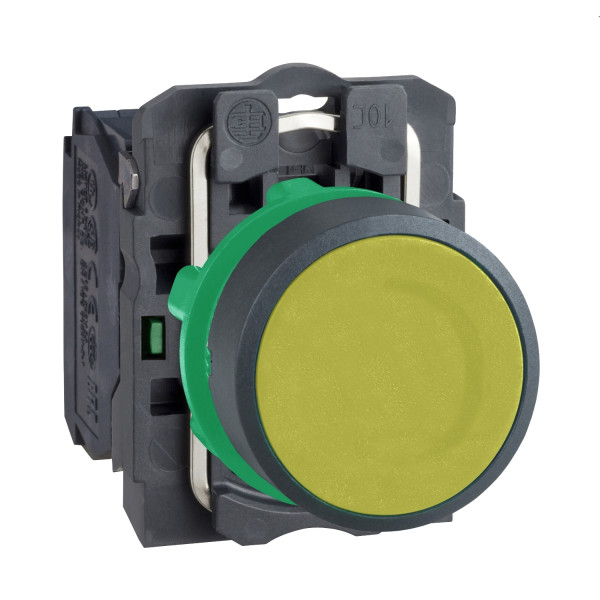 Harmony bouton-poussoir jaune Ø22 - à impulsion affleurant - 1F