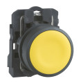 Harmony bouton-poussoir jaune Ø22 - à impulsion affleurant - 1O+1F