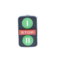 Harmony bt-pous Ø22 - triple touche, ressort de rappel - vert+vert+rouge - IP66