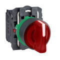 Harmony bouton tournant lumineux rouge Ø22 à manette 3 positions 240 V 1O+1F