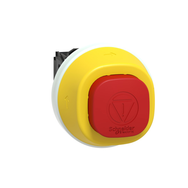 Harmony xb5 - bouton arrêt d'urgence lumin - pouss tourner - rouge - 1o+1f - 24v