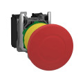Harmony arrêt d'urgence rouge Ø22 - tête Ø 40 - pousser-tirer - 1O+1F