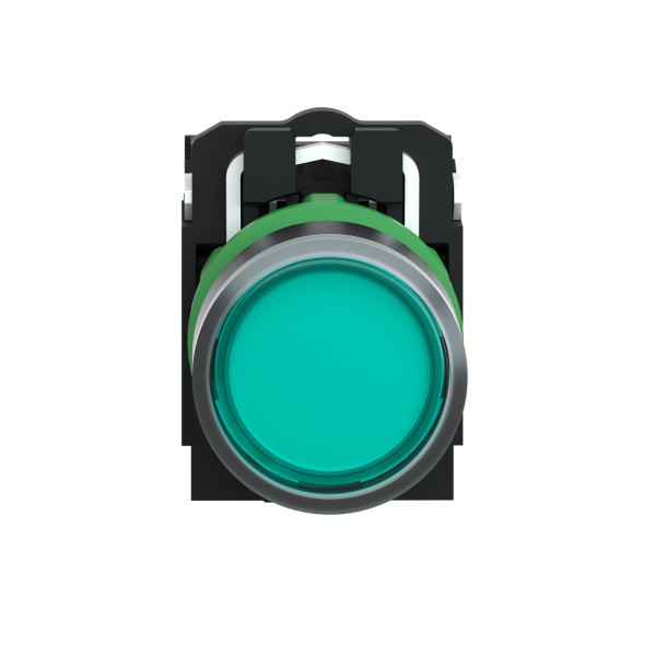 Harmony bt-pous lumineux vert Ø22 - impulsion - <=250 V - 1O+1F