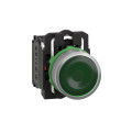 Harmony xb5 - bouton poussoir lum - Ø22 - col grise - vert - 1o+1f - 110v