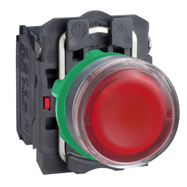 Harmony bt-pous lumineux rouge Ø22 - impulsion - 230 V - 1O+1F