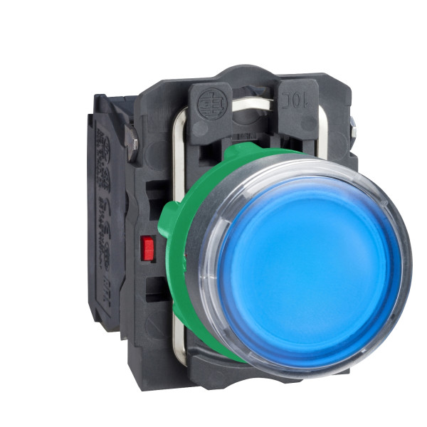 Harmony bt-pous lumineux bleu Ø22 - impulsion - 24V - 1O+1F