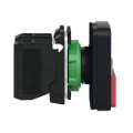 Harmony bt-pous Ø22 double touche, ressort rap vert+rouge, lum blanche 120V-IP66